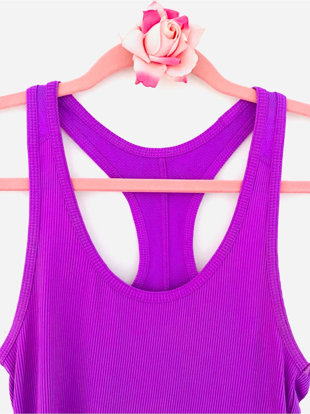 💕Pretty Ribbed Purple Racerback Tank Top SZ S - Picture 3 of 10